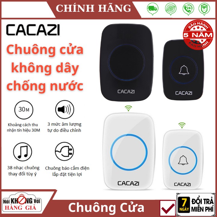 Chuông cửa không dây Cacazi A10 chống nước  , Thiết kế nhỏ gọn, sang trọng, chống nhiễu, không thấm nước