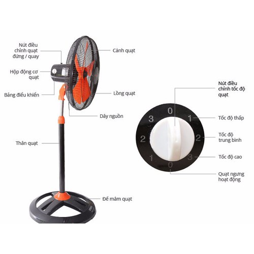 Quạt đứng công nghiệp Senko DCN1806 công suất 65W - Hàng chính hãng - Bảo hành 2 năm