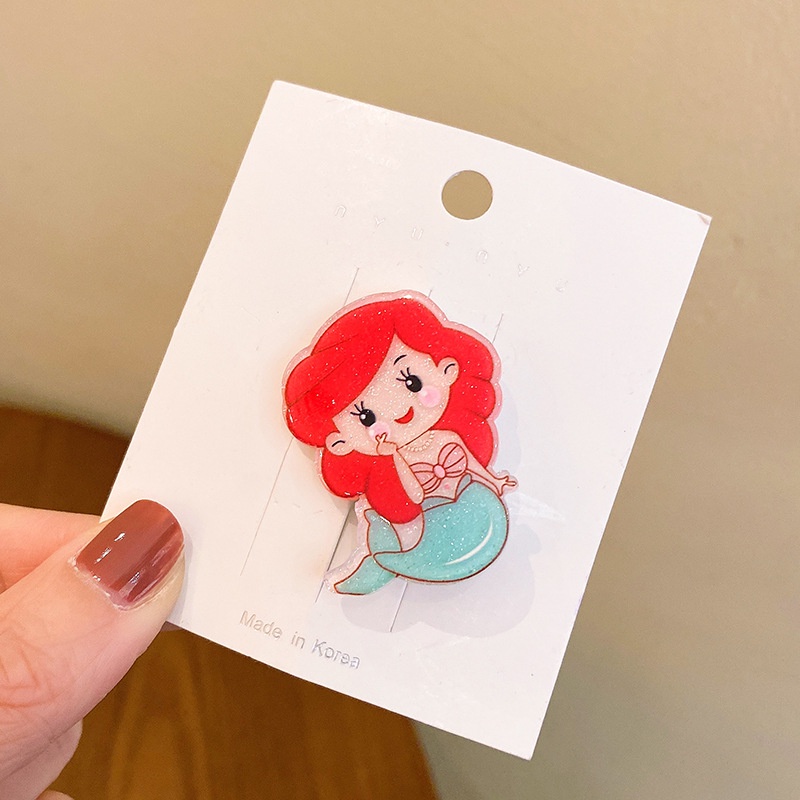 Kẹp Tóc Hình Công Chúa Tuyết Hoạt Hình Bằng Acrylic Cho Bé Gái