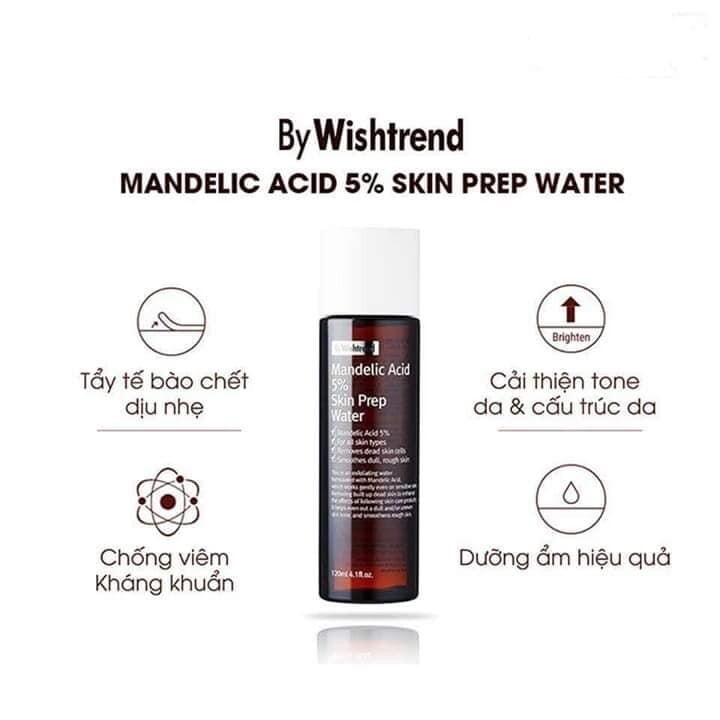 Dung Dịch Tẩy Da Chết Hoá Học Thanh Lọc Lỗ Chân Lông By Wishtrend Mandelic Acid 5% Skin Prep Water 120ml