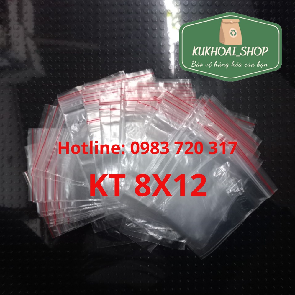 COMBO 500 Túi Zip Số 4 KT 8x12cm Siêu Mỏng Và Dai Để Đóng Gói Hàng