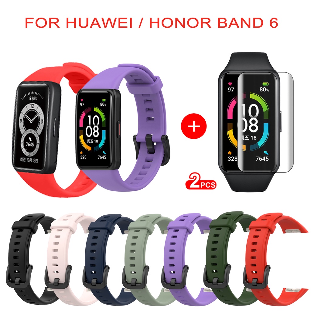 Dây Đeo Thay Thế Chất Liệu Silicon Màu Trơn Cho Huawei Band 6