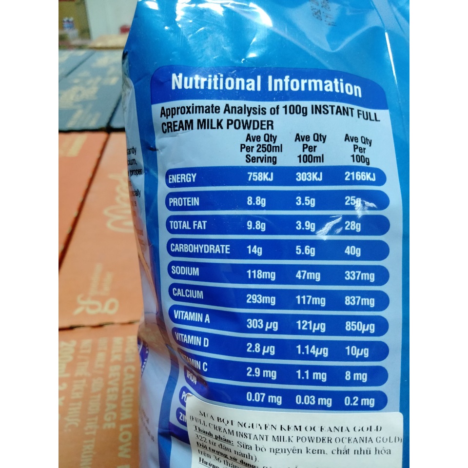 Sữa Bột OCEANIA GOLD Nguyên kem 1Kg - Sữa Bột Devondale Nguyên Kem 1KG - Sữa A2 Úc Nhập Khẩu
