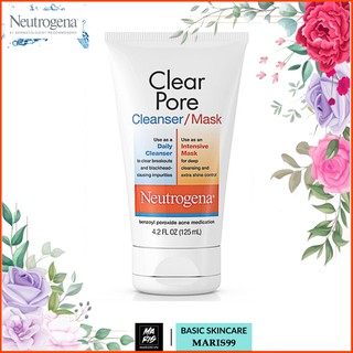 Sữa Rửa Mặt Neutrogena Clear Pore Cleanser Mask (125g) - Hàng Mỹ