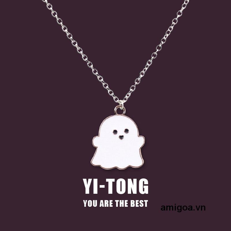 ✨✨Dây chuyền hợp kim mặt hình con ma hoạt hình màu trắng đen dễ thương dành cho cặp đôi