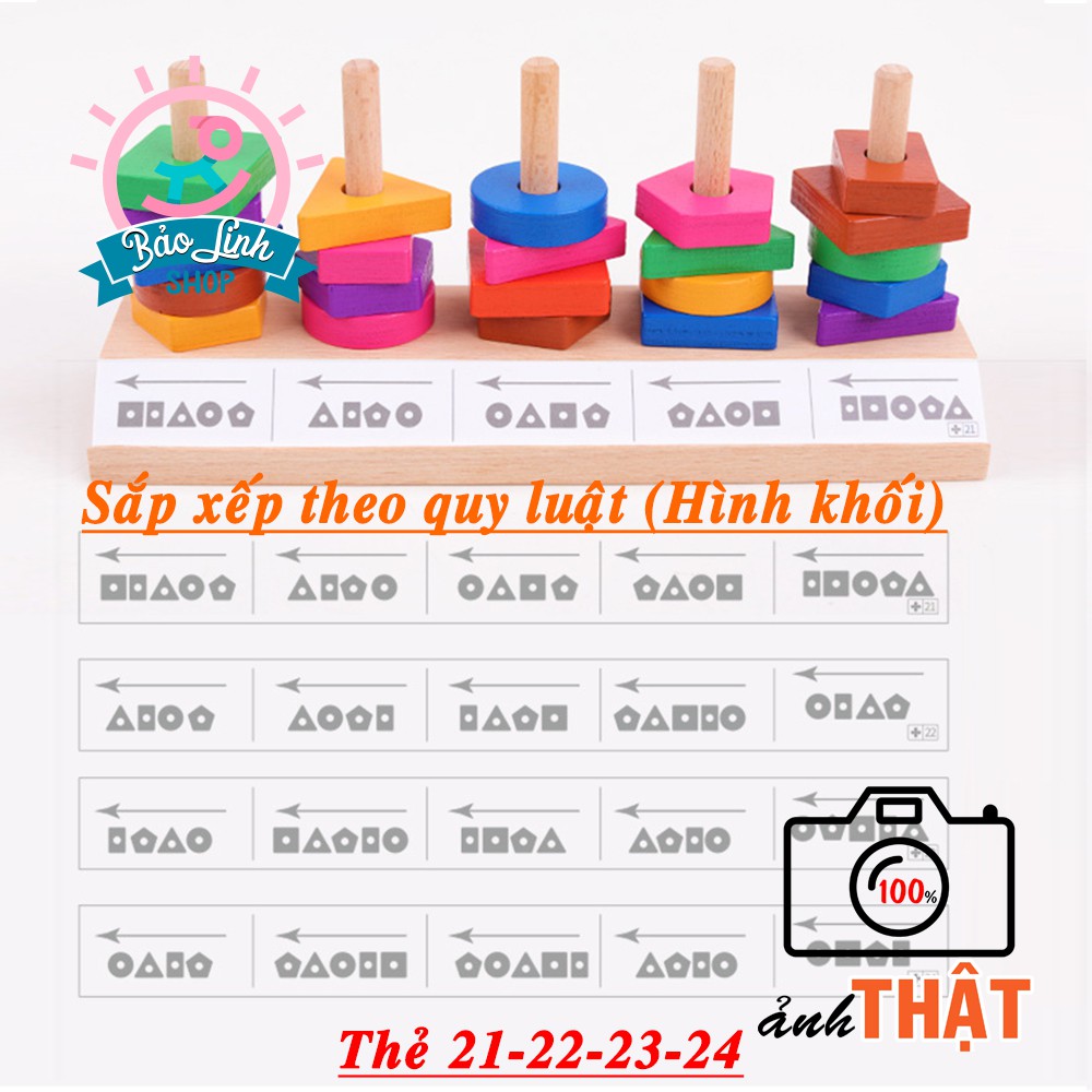 Thả hình tư duy theo thẻ - Học về hình khối, số lượng, màu sắc - Phát triển tư duy - Phát triển trí tuệ cho bé 3 -5 tuổi