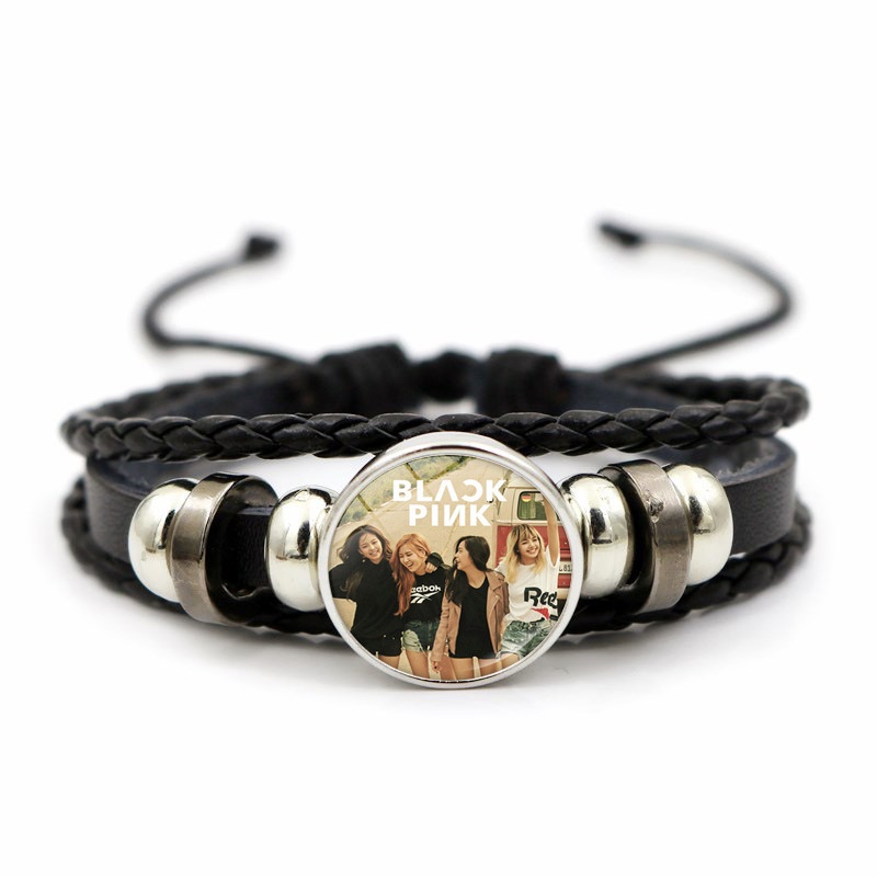 Vòng Tay Dây Bện Phối Charm Nhóm Nhạc BLACKPINK Jisoo Jennie Rose Lisa