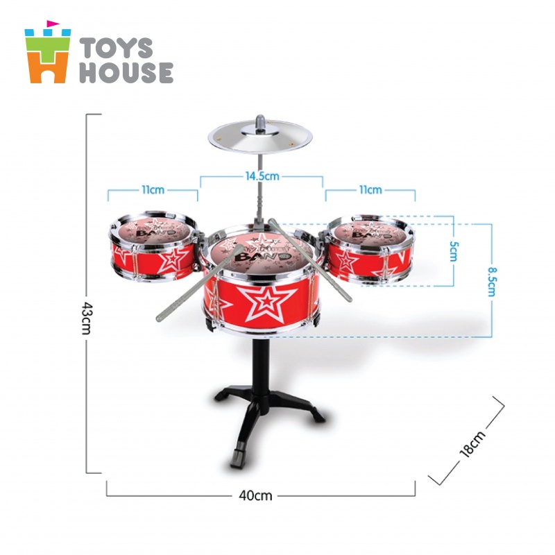 [ẢNH THẬT + VIDEO] Bộ Trống đồ chơi cho bé Jazz Drum Toys house