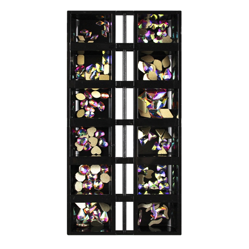 Set 120 Viên Đá 3D Nhiều Hình Dạng Bằng Kính Lấp Lánh Trang Trí Móng Tay Nghệ Thuật