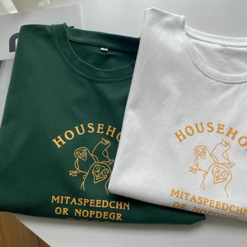 Áo Thun from rộng IN  Chữ HOUSEHOLD Unisex Áo phông KL Unisex