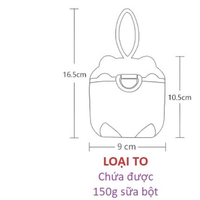 Hộp đựng sữa bột, chia sữa loại 150 gram tặng thìa cao cấp cho bé Bunakids AD47