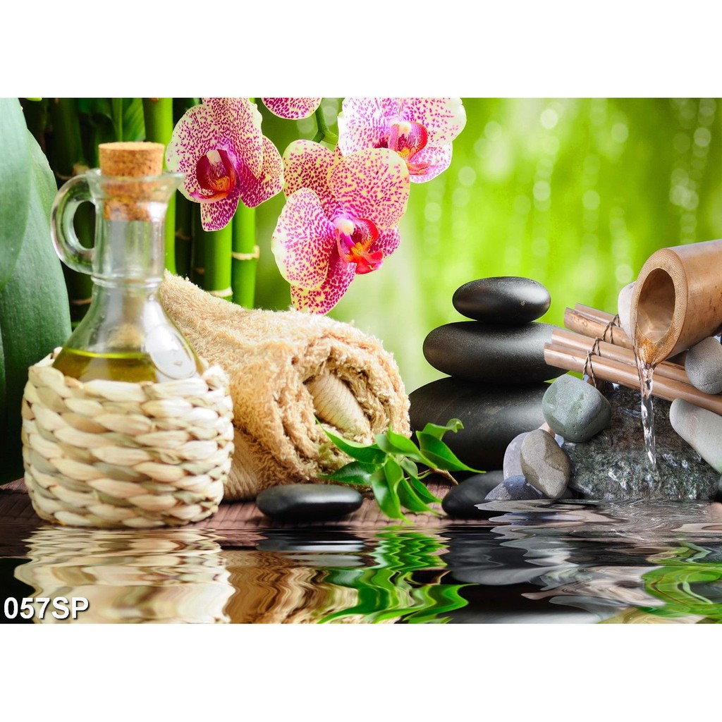 TRANH SPA DÁN TƯỜNG IN 3D - TRANH NAIL - TRANH DÁN PHÒNG SPA - TRANH TRÚC XANH DÁN TƯỜNG