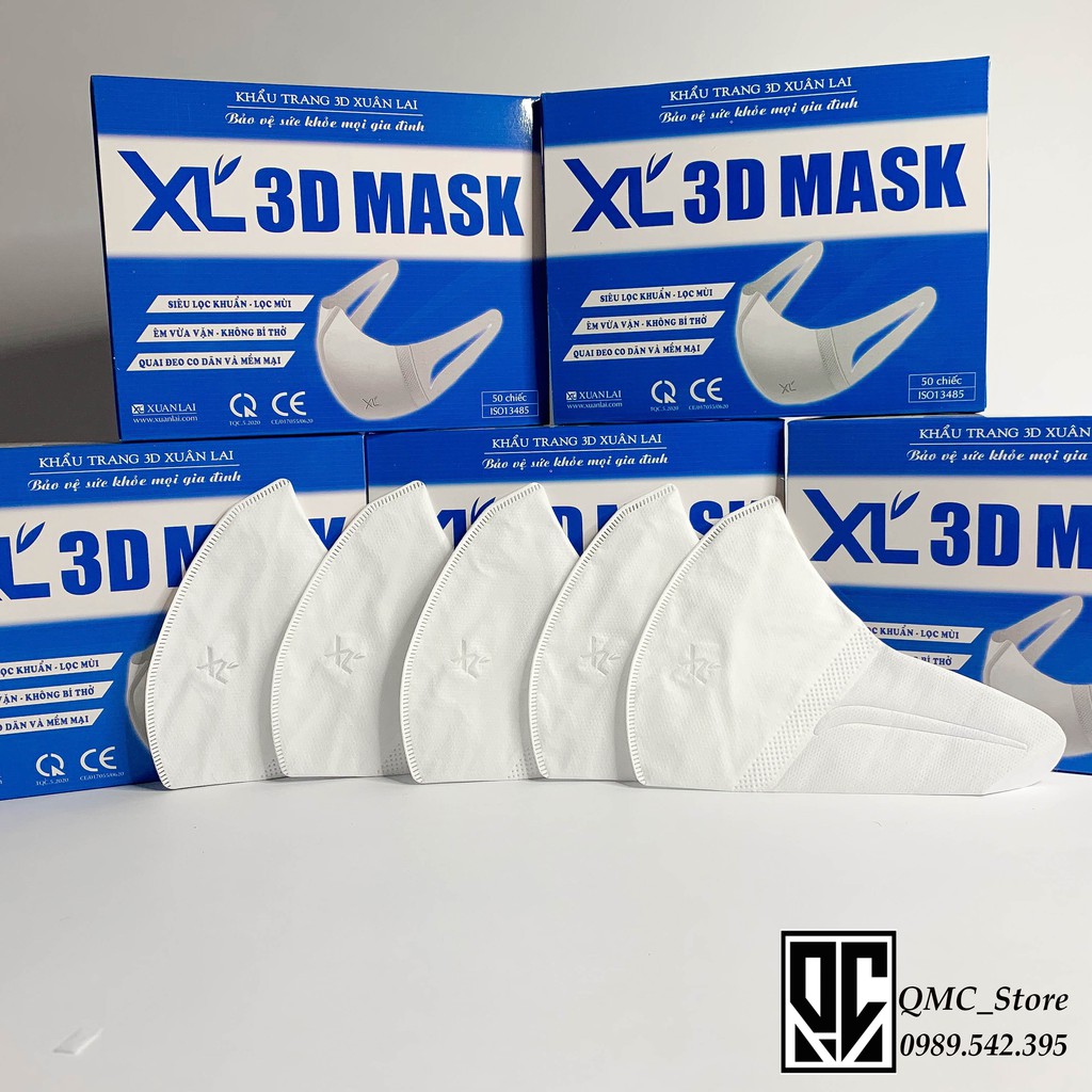 [CHÍNH HÃNG] Khẩu trang 3D Mask Xuân Lai công nghệ Nhật Bản ( Hộp 50 cái )# QMC