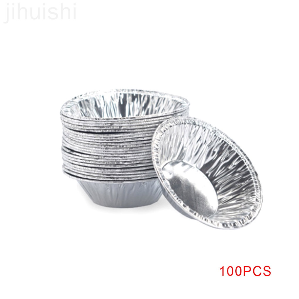 Set 100 Cốc Giấy Nhôm Dùng Một Lần Làm Bánh Tart Trứng
