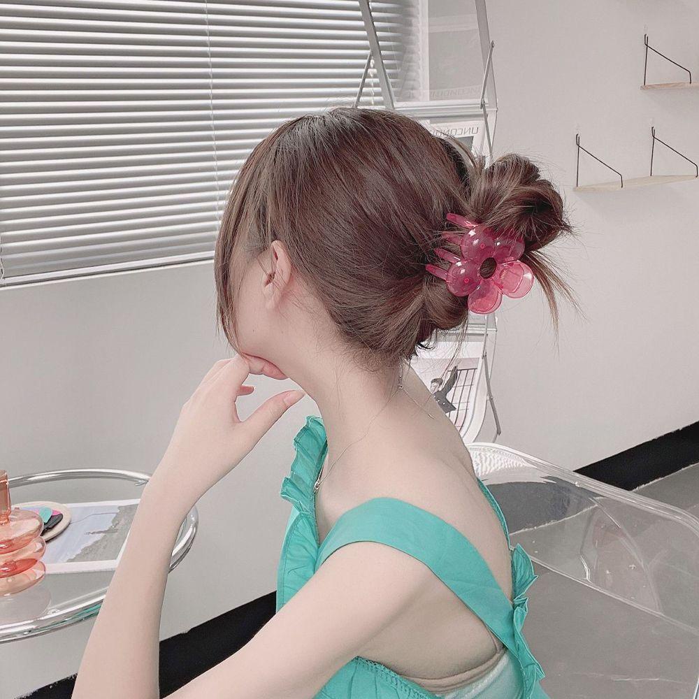 Kẹp Tóc Càng Cua Bằng Acrylic Trong Suốt Thiết Kế Ngọt Ngào Cho Nữ