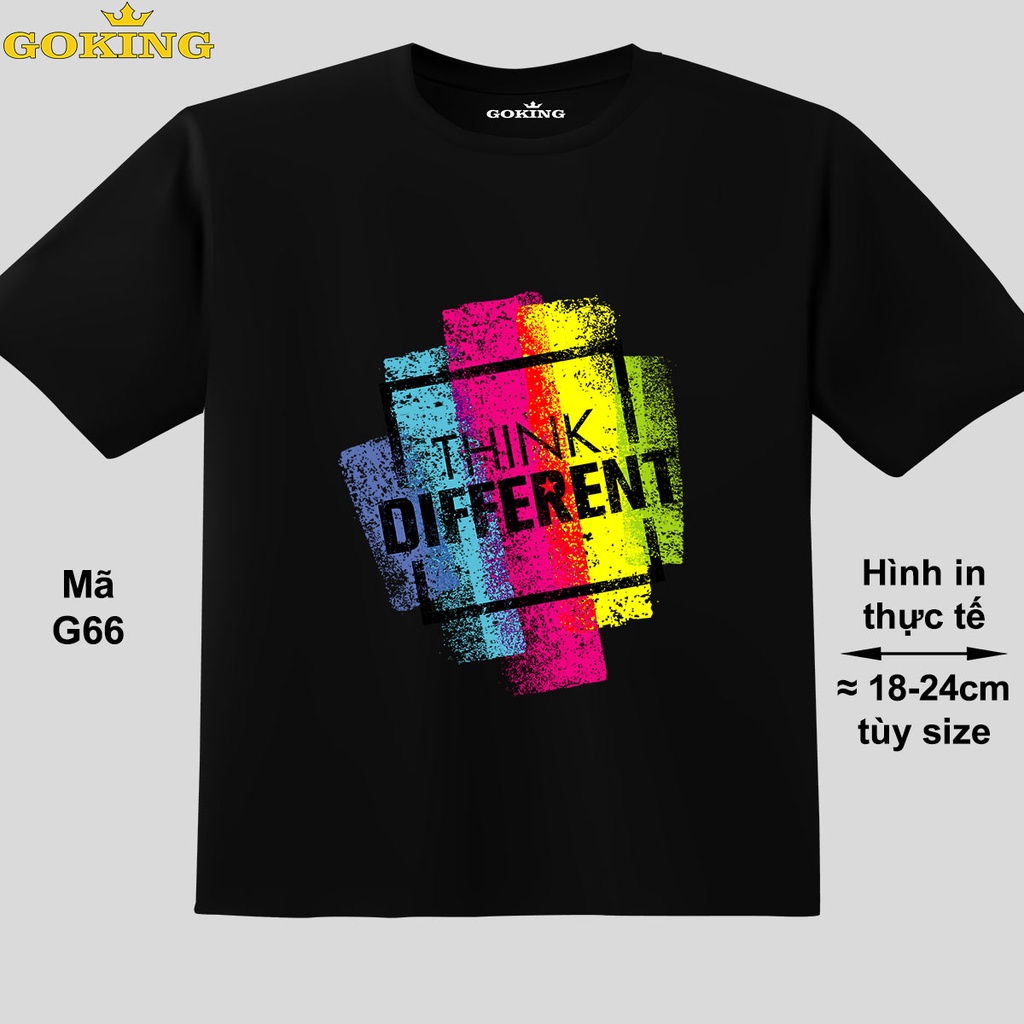 THINK DIFFERENT, mã G66. Áo thun trẻ em in siêu đẹp cho bé trai, bé gái. Áo phông thoát nhiệt GOKING hàng hiệu cao cấp