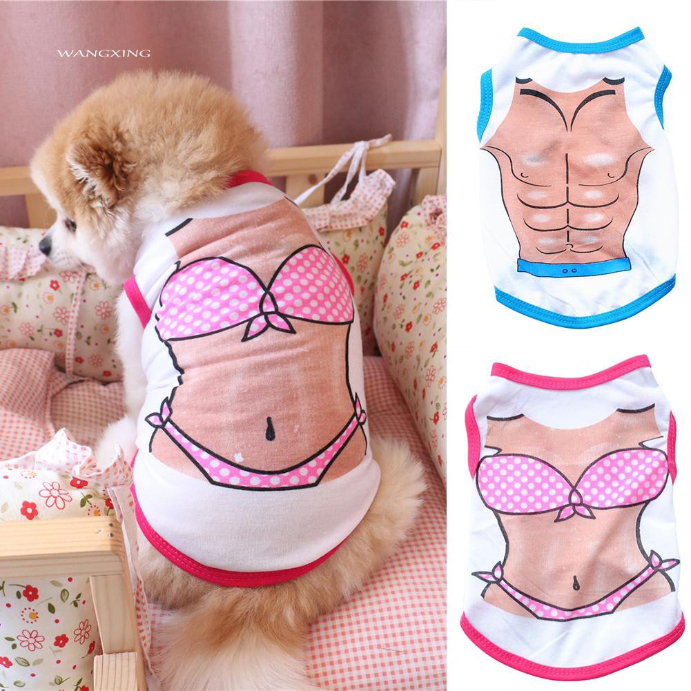 Áo không tay cho chó cưng in hình bikini ngộ nghĩnh