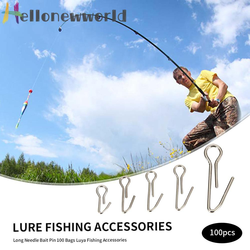 Hellonewworld 100pcs Fishing Hook Connecting Pins Fixed Lock Assist Soft Bait Gear Tackle