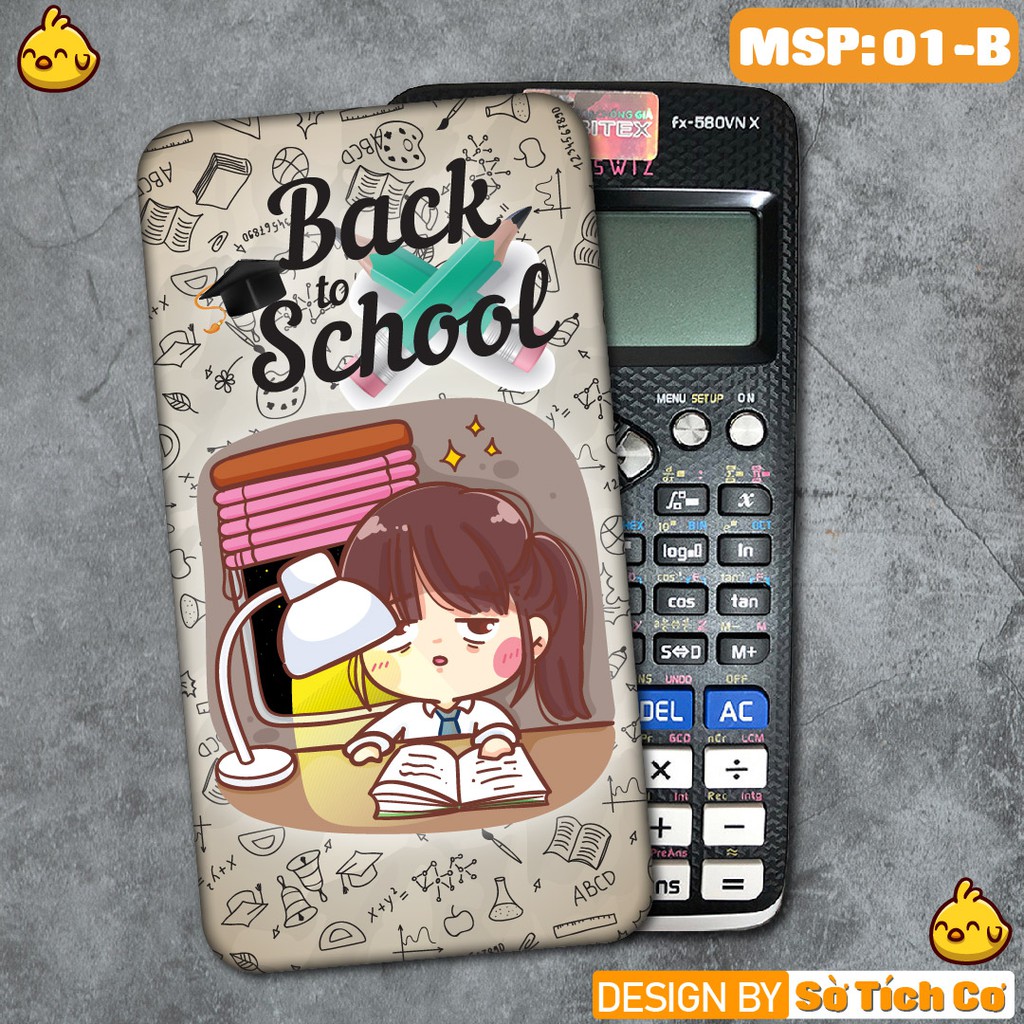 Miếng dán máy tính cầm tay fx-570, fx-580, fx880, Casio, Vinacal,... chủ đề Back to school MSP: 01