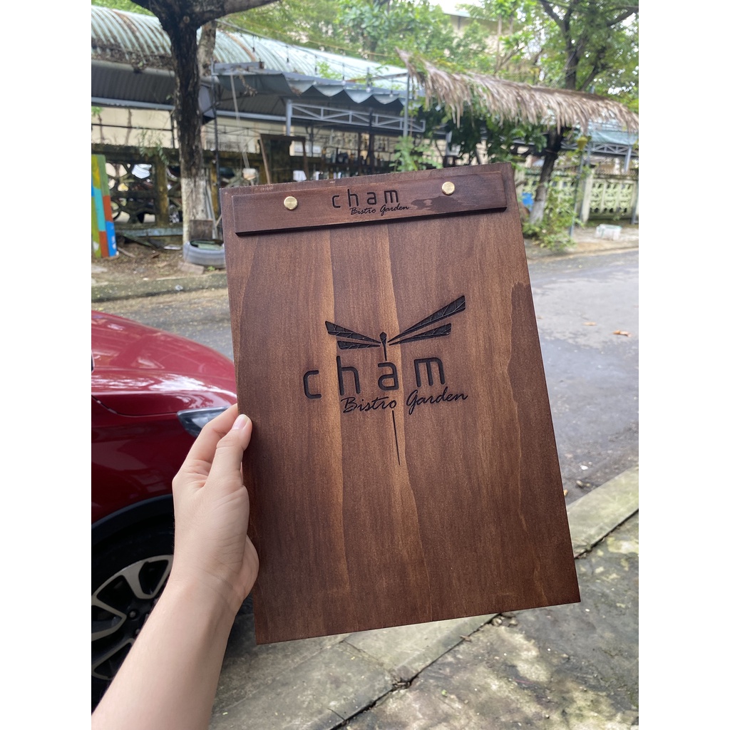 Combo 3 bảng Menu gỗ kẹp size A5/ A4 - FREE Khắc LOGO Quán cafe - Nhà hàng LUXI decor