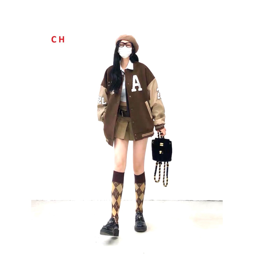 Áo khoác bomber  phối tay chữ A chất nỉ ngoại form thụng unisex