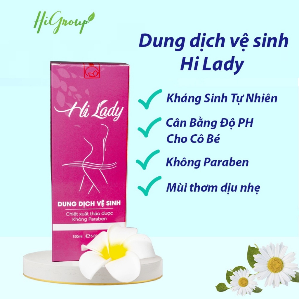 Dung dịch vệ sinh phụ nữ thảo dược Hi Lady - Chai 150ml