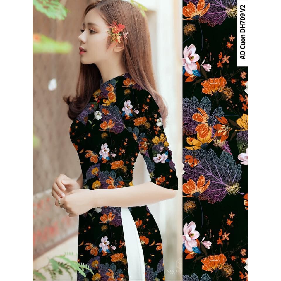 ÁO DÀI HOA NHÍ CỔ 2P TAY LỞ HÀNG ĐỦ SIZE VÀ NHIỀU MÀU
