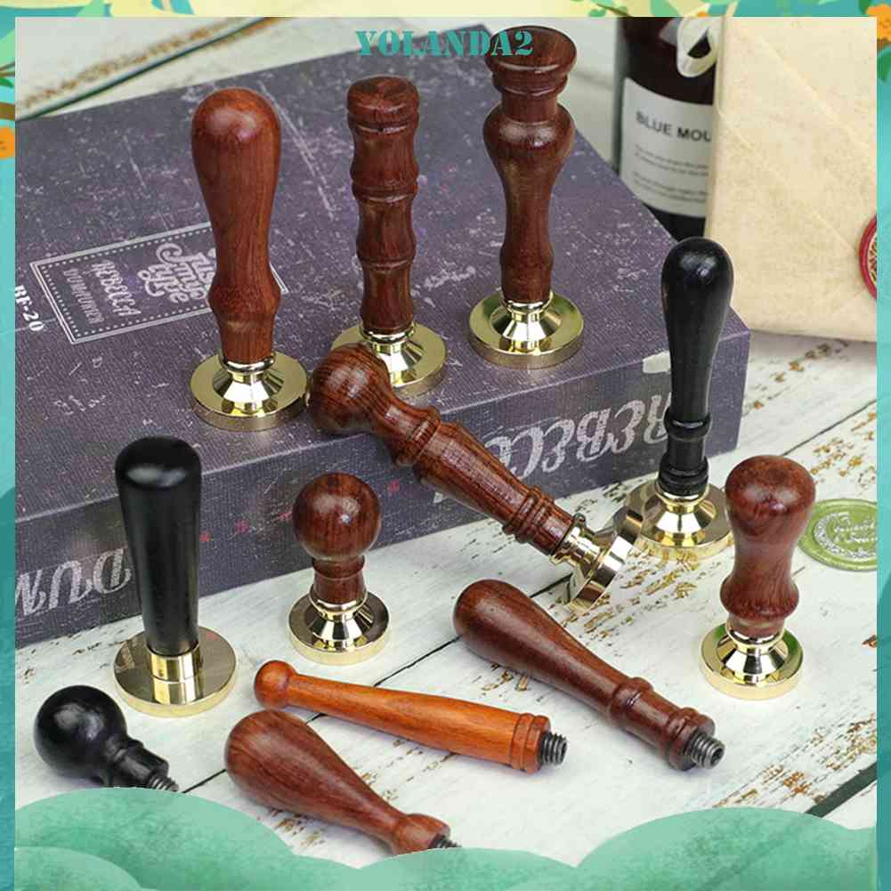 Con Dấu Tay Cầm Gỗ Khắc Hình Hoa Hồng Kiểu Cổ Điển