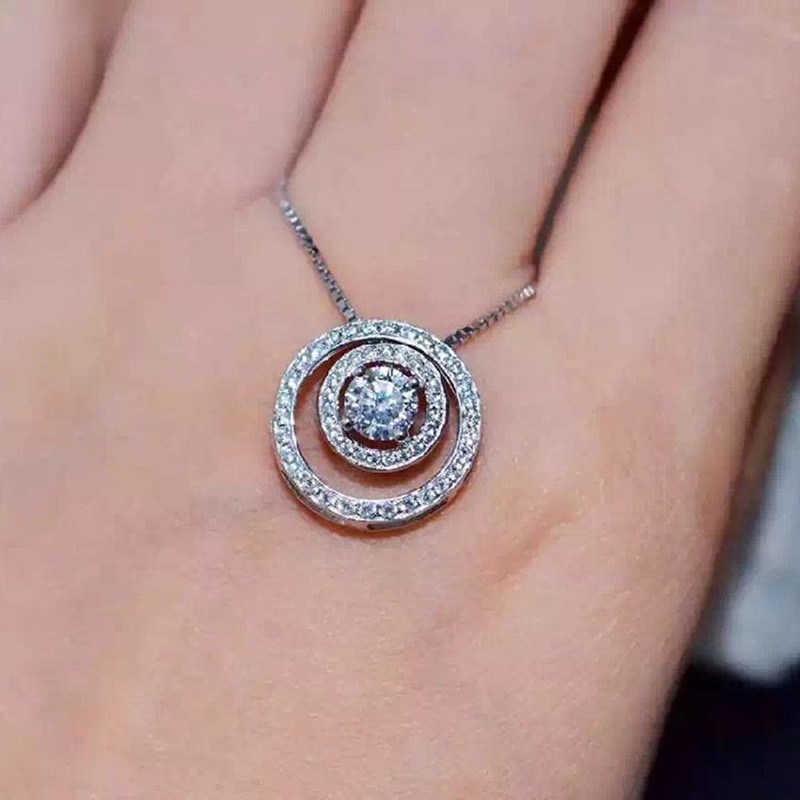 Hàng Mới Về Dây Chuyền Mặt Nhẫn Đôi Đính Đá Phong Cách Hàn Quốc Sang Trọng Dễ Phối Đồ