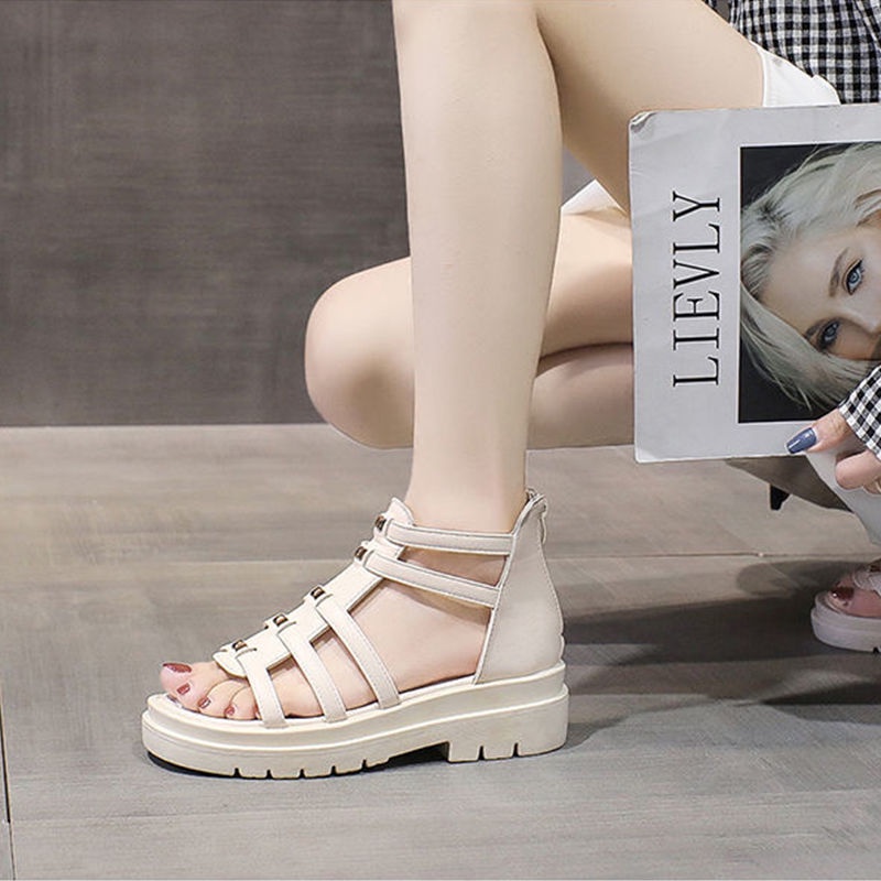 Giày Sandal Đế Dày Mùa Hè Phong Cách Hàn Quốc Mới Dễ Phối Đồ