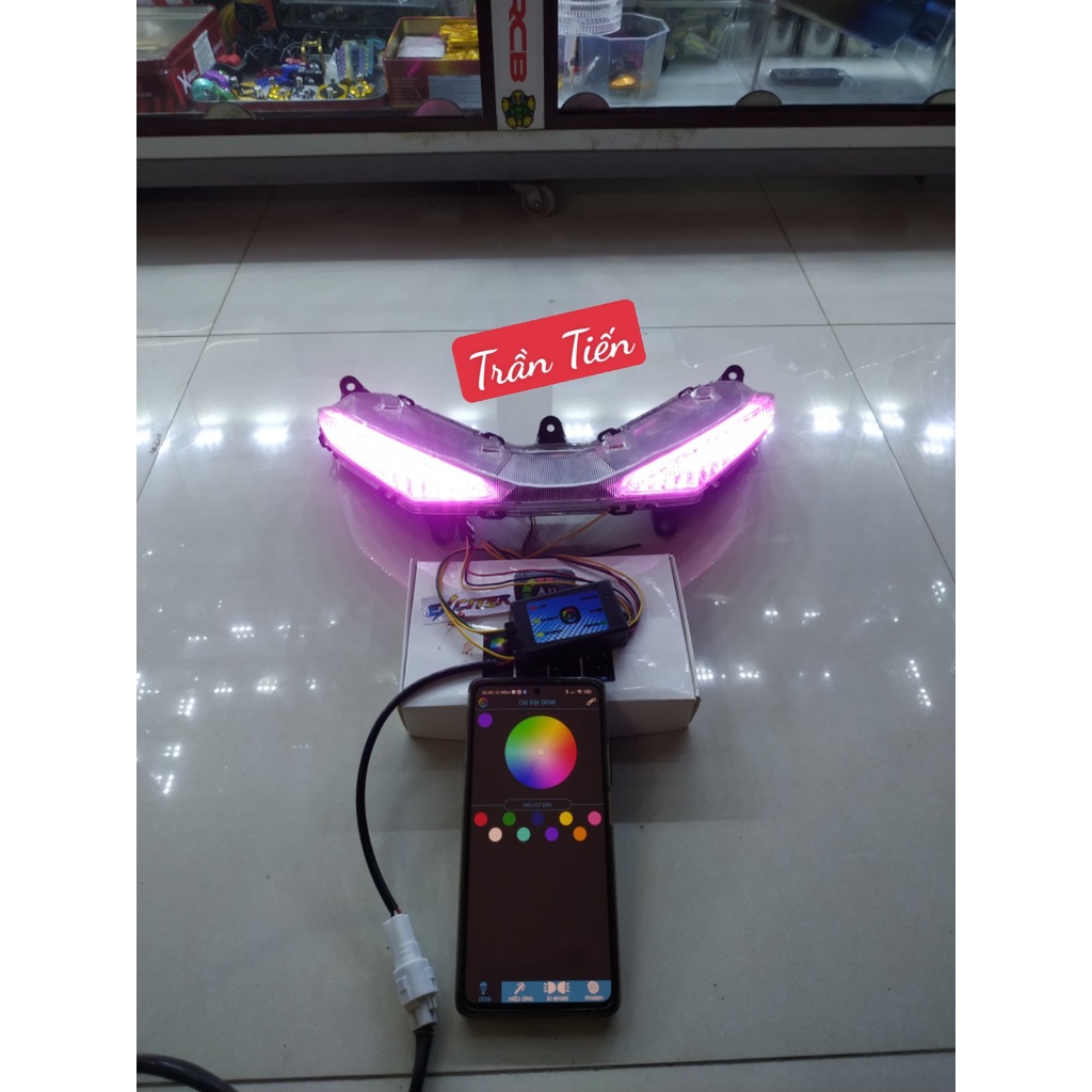 Đèn audi A11 i8 gắn Ex150 Ex155 Win X lắp đặt như zin