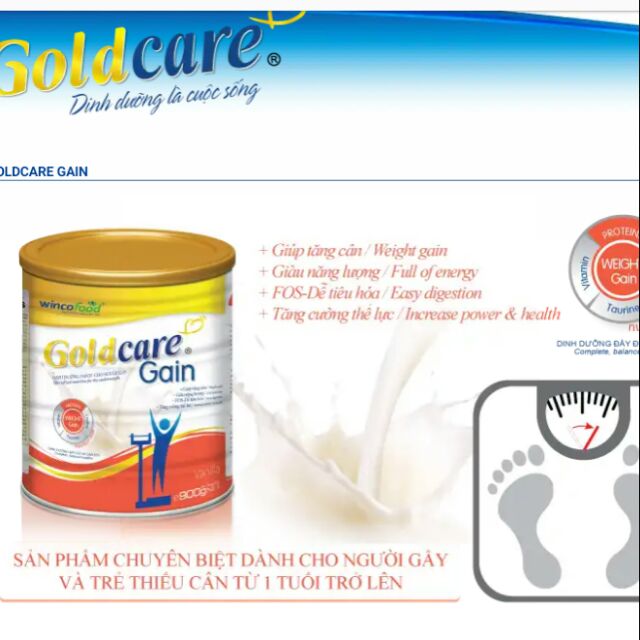 Sữa bột Goldcare Gain 900 gam