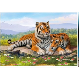 Tranh đính đá Lưỡng hổ tương phùng - LV181