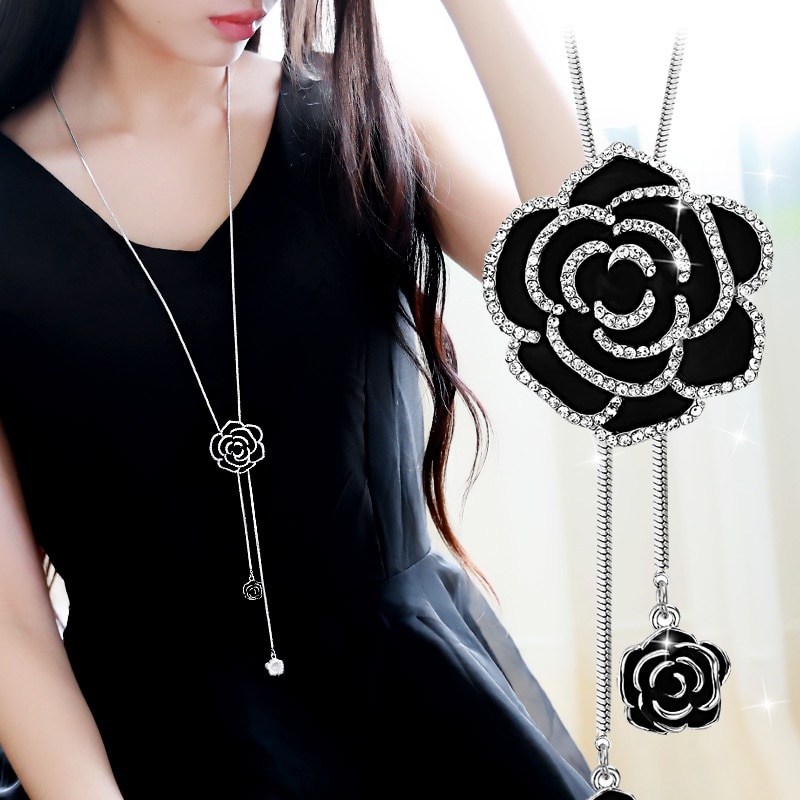 Vòng cổ Dài Mặt Đá Pha Lê Thời Trang Cho Nữ