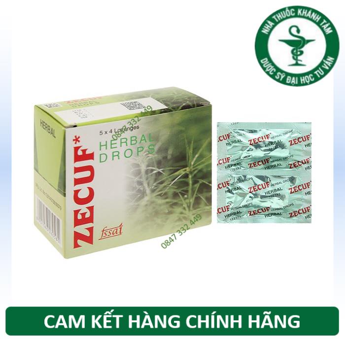 [Hỏa Tốc HCM] Kẹo ngậm Zecuf Herbal Drops Xanh
