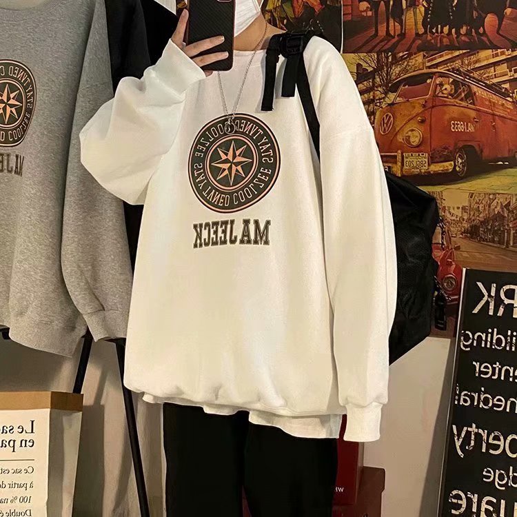 Áo Hoodie Tay Dài Dáng Rộng Thời Trang Cho Nam (Size M-5Xl)