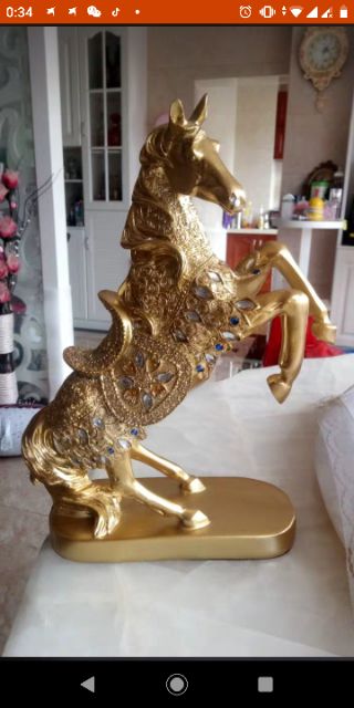 Tượng Ngựa trang trí đính đá Kích Thước Cao 37cm
