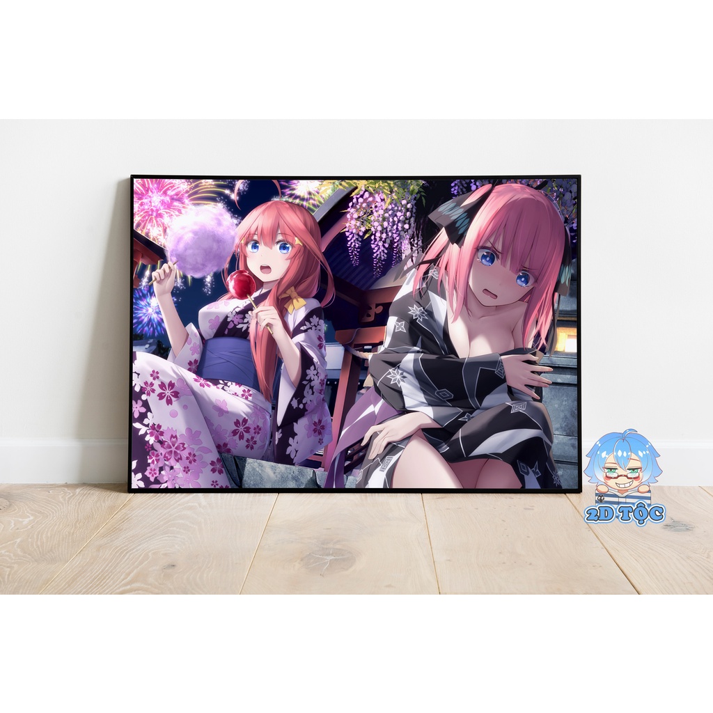 TRANH POSTER A3 GIẤY CHẤT LƯỢNG CAO NAKANO NINO (19) ANIME Nhà có 5 nàng dâu - 2D TỘC SHOP