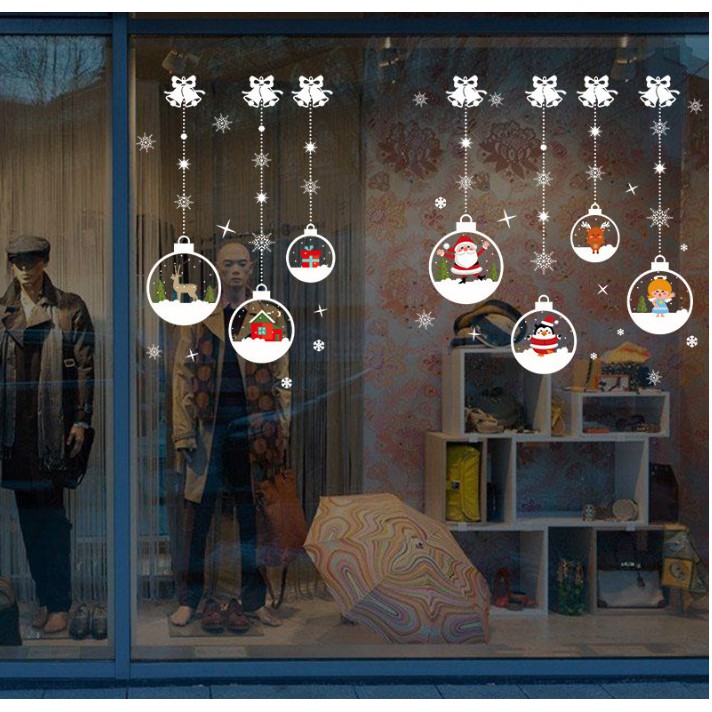 Decal trang trí Rèm dây pha lê tuyết Giang Sinh