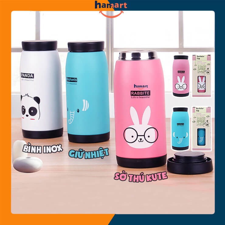 Bình Đựng Nước Giữ Nhiệt Hamart Bình Inox Giữ Nhiệt Đựng Trà Đựng Cafe 360ml Cao Cấp So Cute