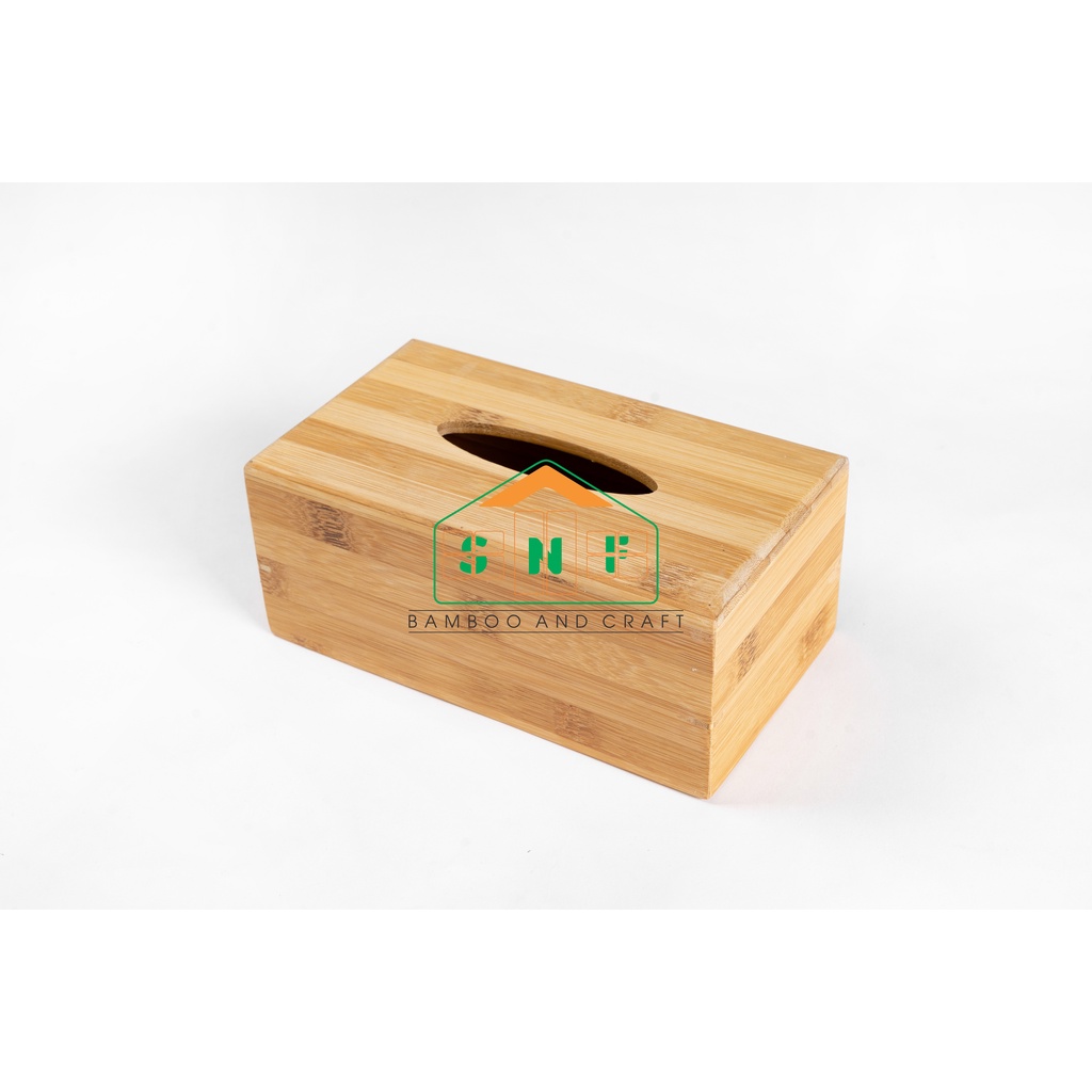 Hộp Khăn Giấy Ăn Bằng Gỗ Tre Hình Chữ Nhật - SNF Bamboo and Craft