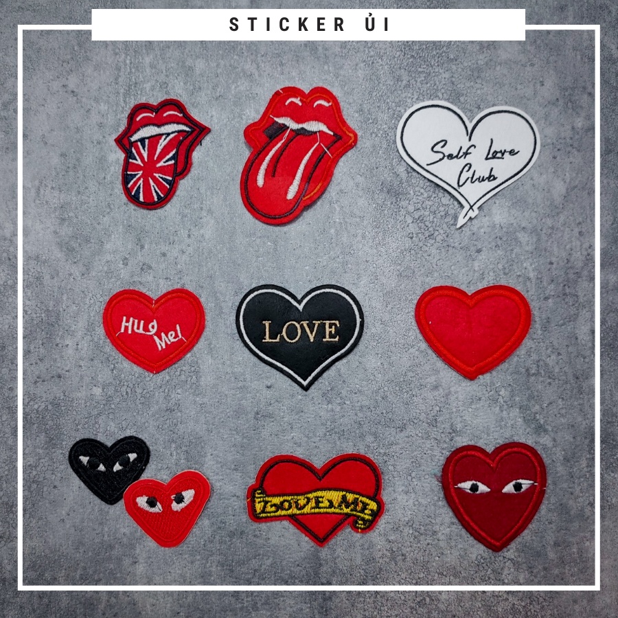 Sticker ủi áo Cao cấp - CÓ SẴN KEO ỦI - sticker vải dùng làm miếng vá áo, phụ kiện trang trí quần áo, balo, giày, nón