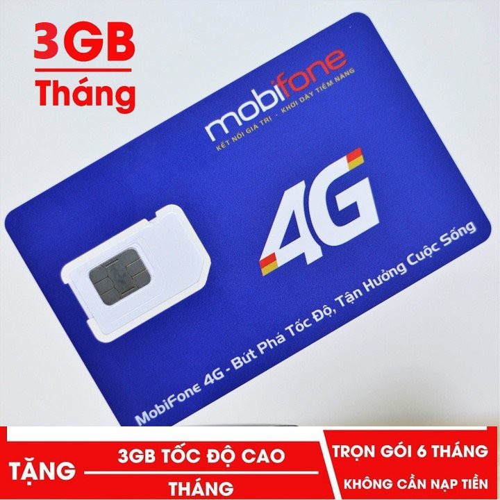 SimMDT135A Mobifone 4G trọn gói 6 tháng không nạp tiền DATA TỐC ĐỘ CAO