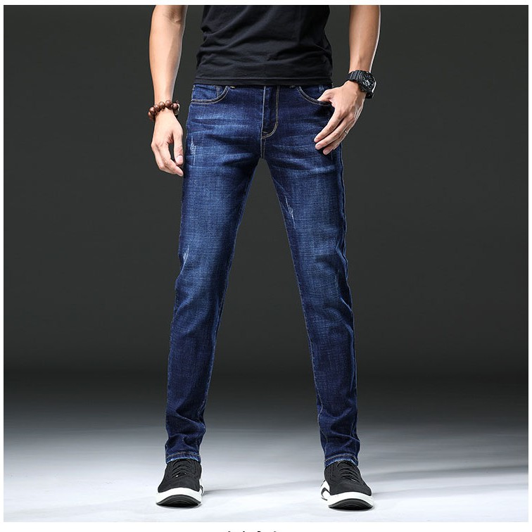 Quần jean nam chất bò cào nhẹ ⛔FRESHIP⛔ Quần Nam ống côn co giãn