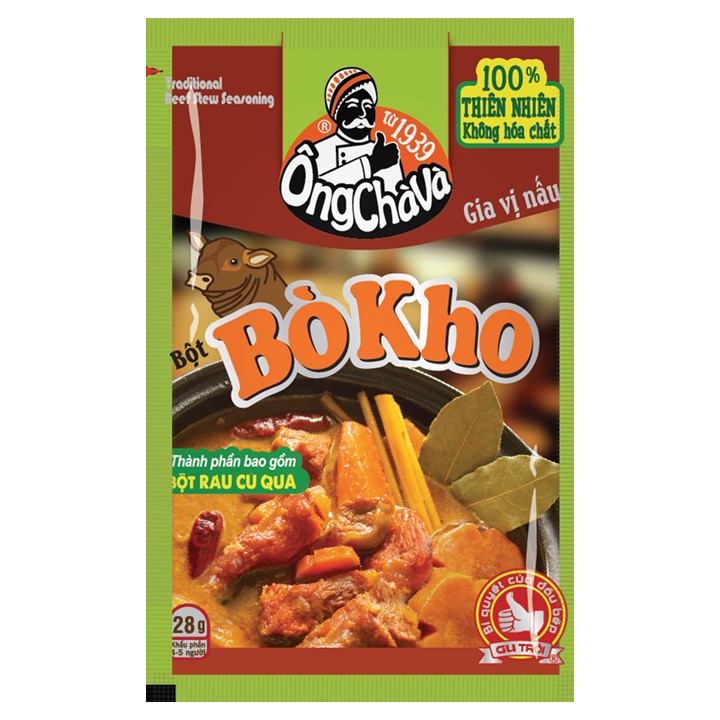 Lốc 30 Gói  Bột Bò Kho Ông Chà Và 28g