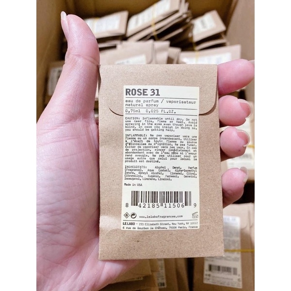 Vial chính hãng Nước hoa Le Labo S 33, A 13, Rose 31, The Noir 29, [0.7ml]