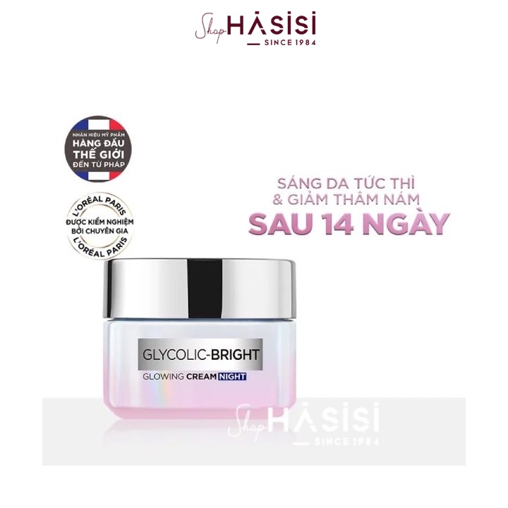 Kem Dưỡng Sáng Da Ban Đêm L'OREAL - Glycolic-Bright Glowing Cream Night 50ml