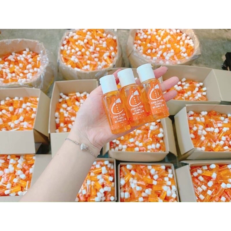 ( COMBO 10 Chai ) SERUM Cấy Trắng Vitamin C siêu trắng