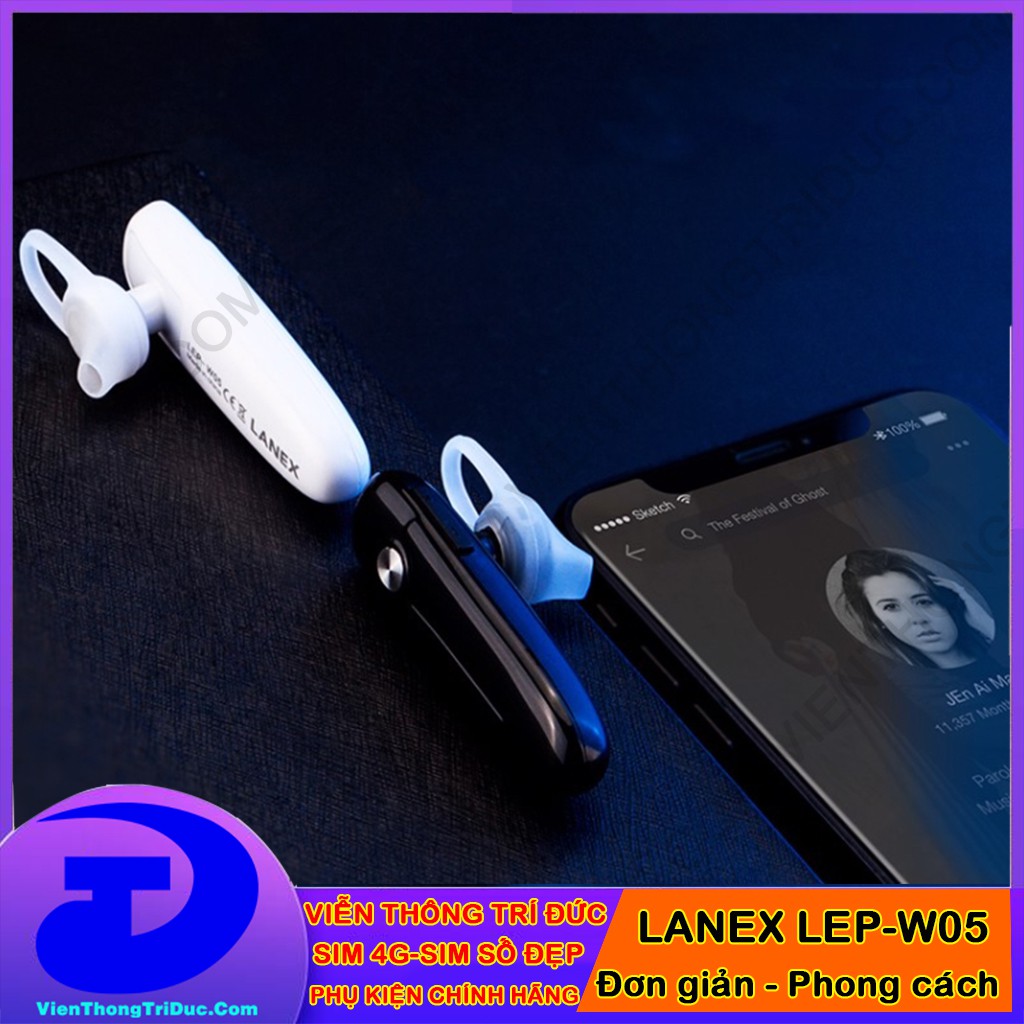 Tai Nghe Bluetooth Giá Rẻ Hoco E36 / Lanex LEP-W05 - Bluetooth V4.0 - Thiết Kế Đẹp -Âm Thanh Hay - Nghe Nhạc 8 Giờ