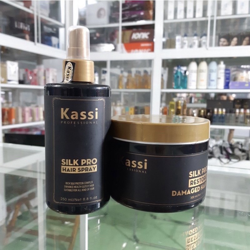 xịt dưỡng Kassi - hấp dầu ủ tóc Kassi - Combo tiết kiệm cho tóc suôn mượt